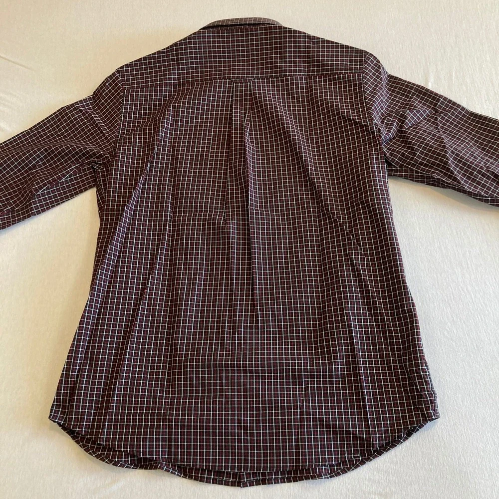NWOT Chaps Shirt Men Medium‎ Black Red Plaid Button Down Long Sleeve Cotton